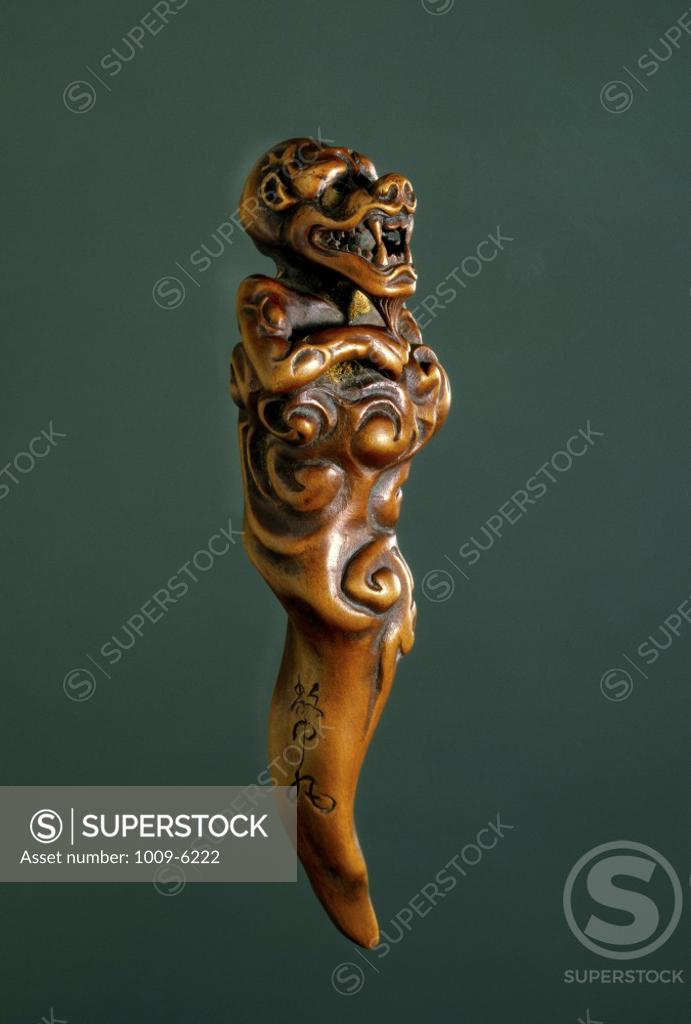 Stock Photo: 1009-6222 Demon Wood Sculpture  Japanese Art  Hermitage Museum, St. Petersburg