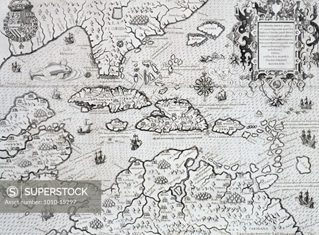 Stock Photo: 1010-15297 16th Century Map By De Bray Maps