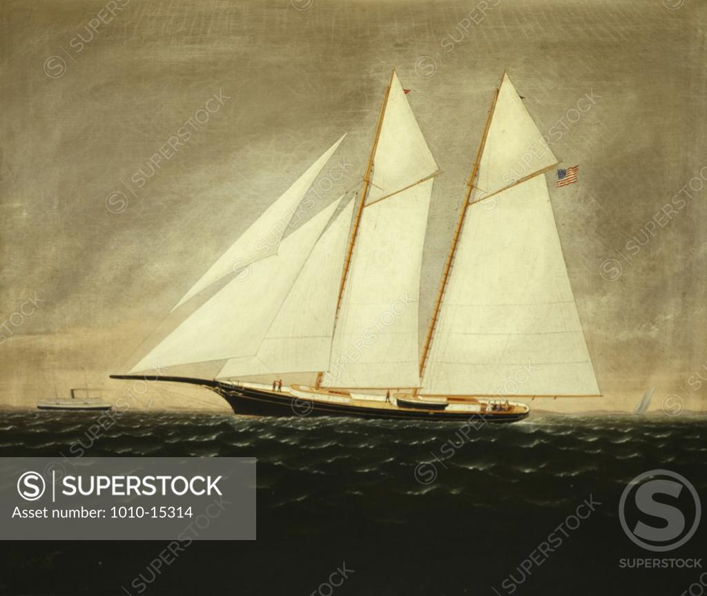 Stock Photo: 1010-15314 The Sailing Ship Lizzie Under Full Sail by Charles S. Raleigh, painting, 1875, 1830-1925