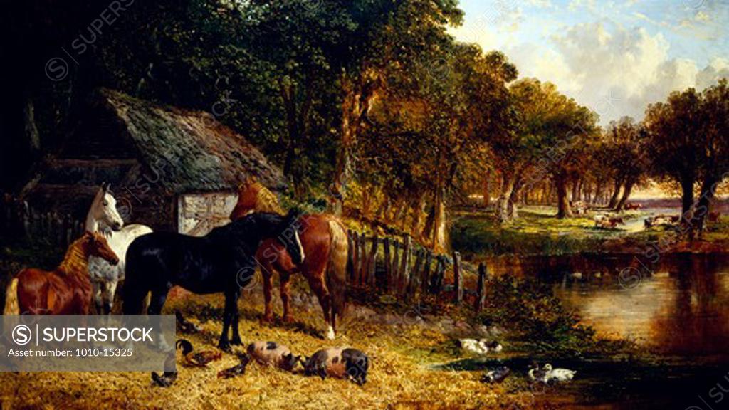 Stock Photo: 1010-15325 Fenland Farm by John Frederick Herring Jr, Oil on canvas, 1815-1907