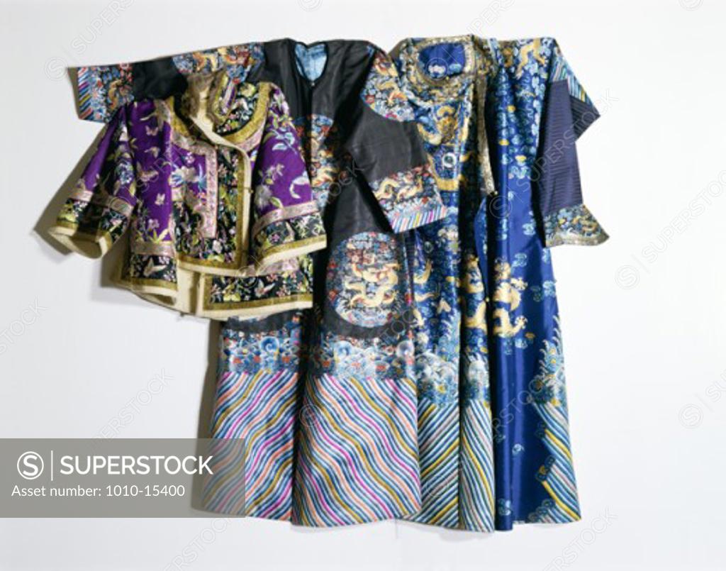Stock Photo: 1010-15400 Antique Chinese Mandarin Court Robes Tapestry / Textiles 