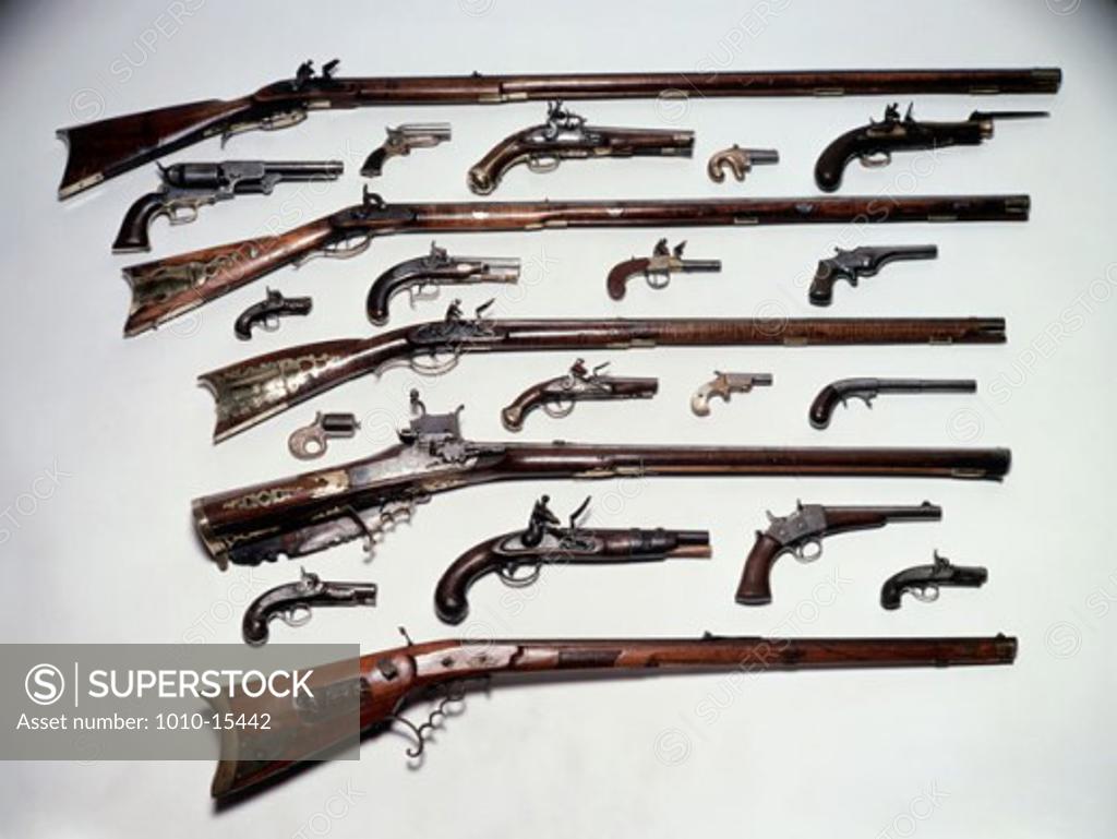 Stock Photo: 1010-15442 Collection Of Firearms Antiques 