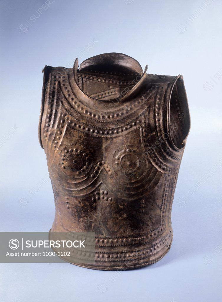 Stock Photo: 1030-1202 Armor  800 B. C. Celtic Art Bronze  Museum of National Antiquities, Saint-German-en-Laye, France  