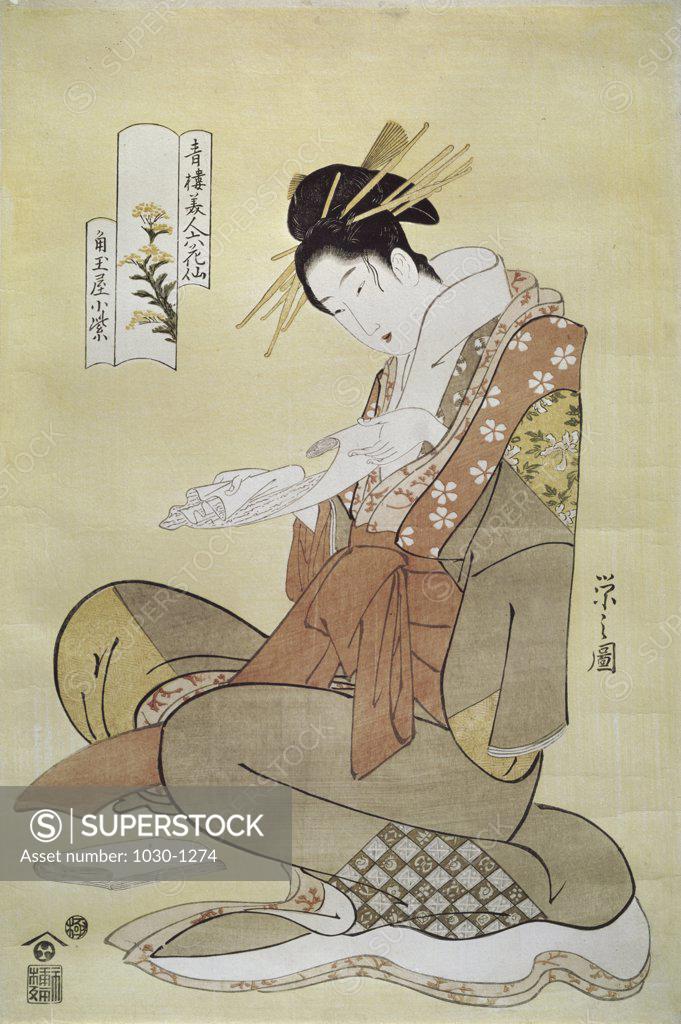 Stock Photo: 1030-1274 Woman Hosoda Eishi (1756-1829/Japanese) Musee Guimet, Paris, France