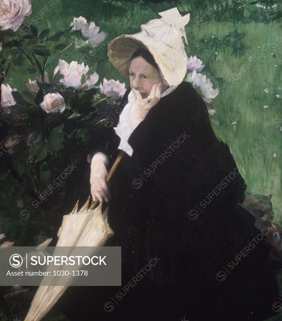 Stock Photo: 1030-1378 Portrait of the Artist's Mother  1890  Jacques-Emile Blanche (1861-1942/ French)   Oil on Canvas Musee des Beaux-Arts, Rouen     