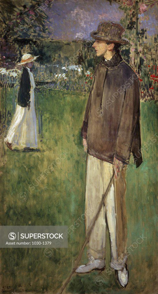 Stock Photo: 1030-1379 Full-Length Portrait of Jean Cocteau at Offranville  1912 Jacques-Emile Blanche (1861-1942/French) Oil on canvas  Musee des Beaux-Arts, Rouen, France    