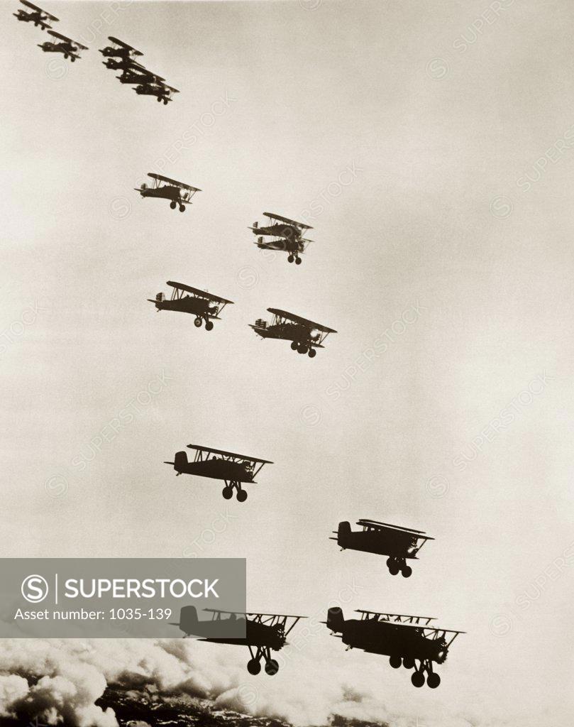 Stock Photo: 1035-139 Boeing Fighter Biplanes  