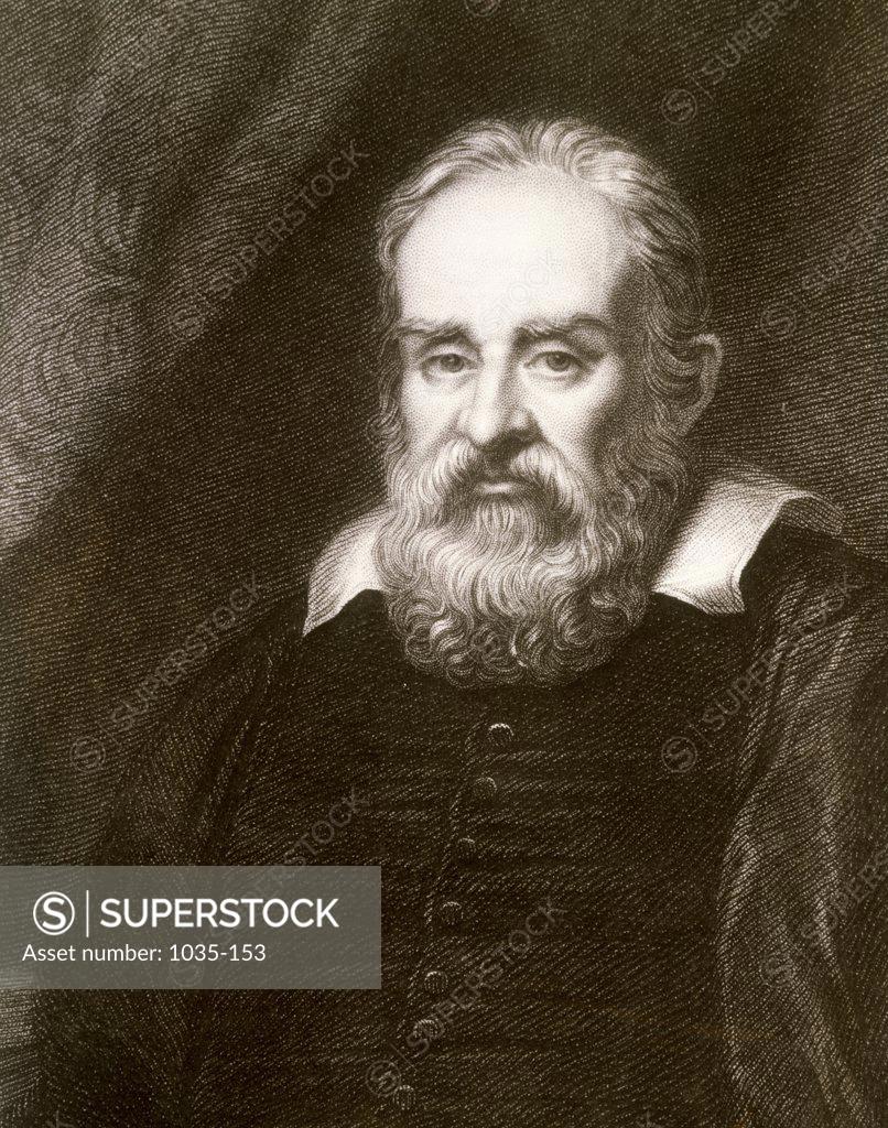 Stock Photo: 1035-153 Galileo Galilei (1564-1642) Italian Mathematician, Astronomer, Physicist Artist Unknown Engraving Underwood Photo Archives, San Francisco, CA, USA