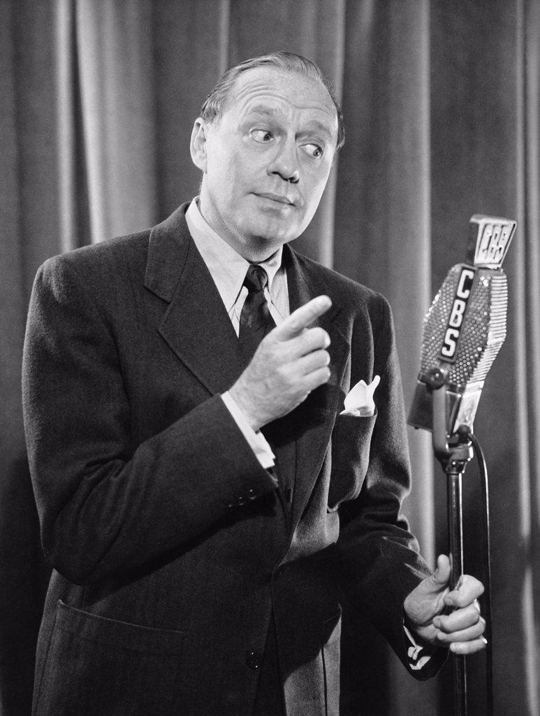 United States:   c. 1933 Jack Benny on a radio show at CBS.