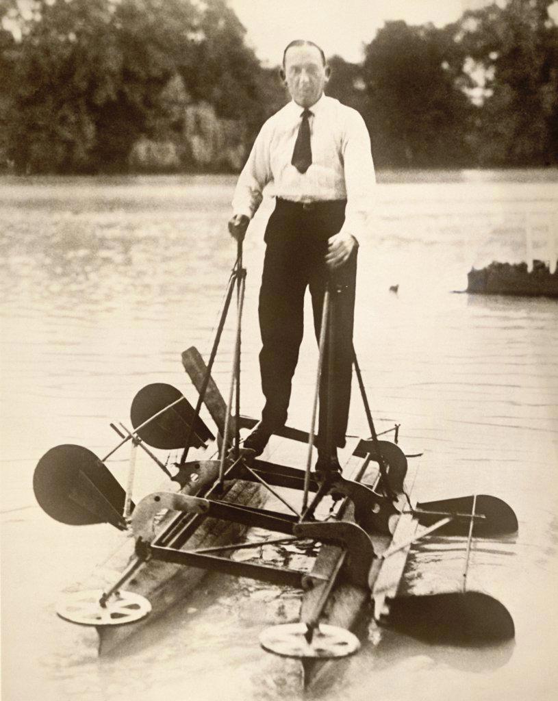 Portrait of a mature man standing on a boat