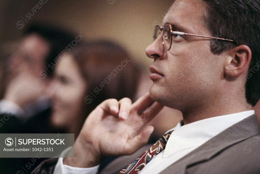 Stock Photo: 1042-1351 Close-up of a businessman in a meeting
