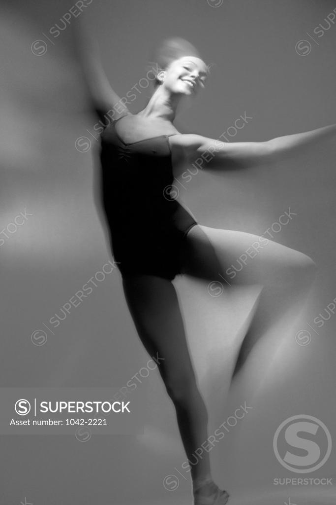 Stock Photo: 1042-2221 Ballerina dancing on one leg