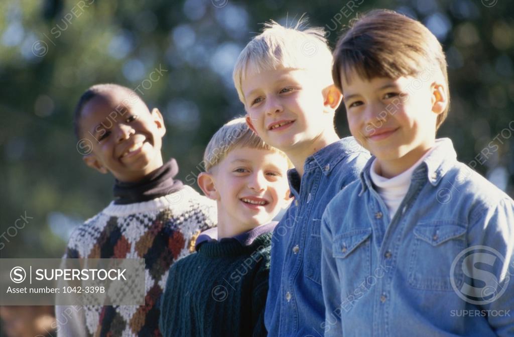 Stock Photo: 1042-339B Close-up of a group of boys standing together