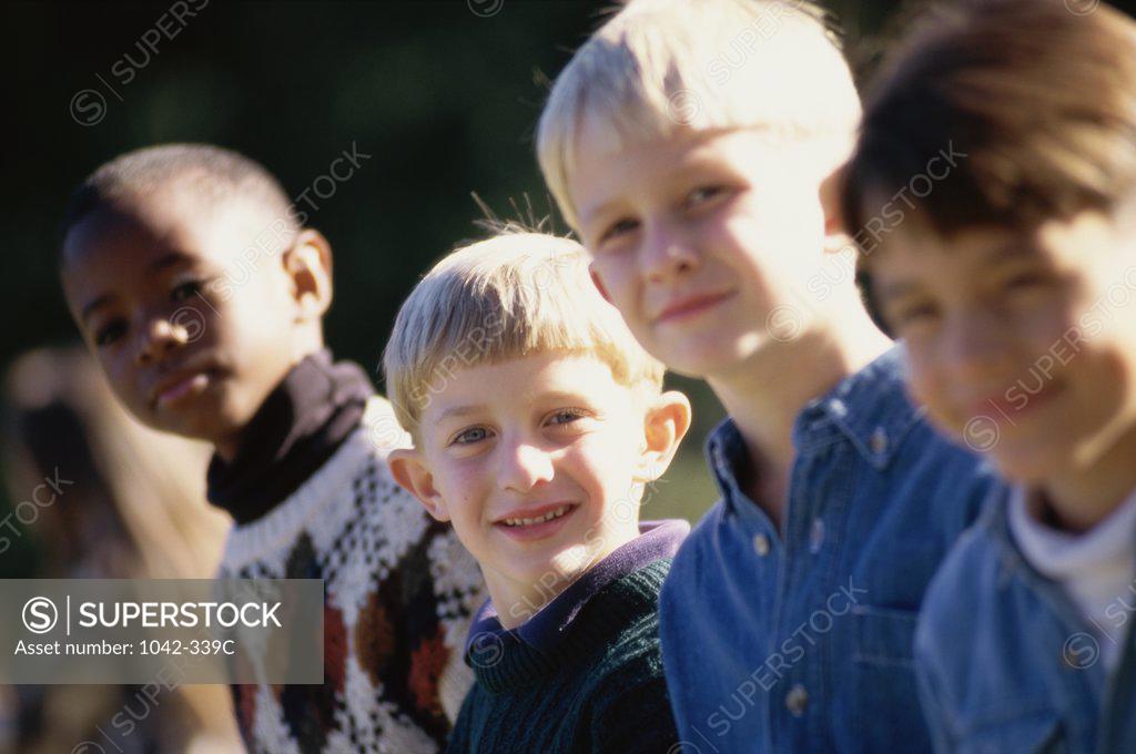 Stock Photo: 1042-339C Close-up of a group of boys standing together
