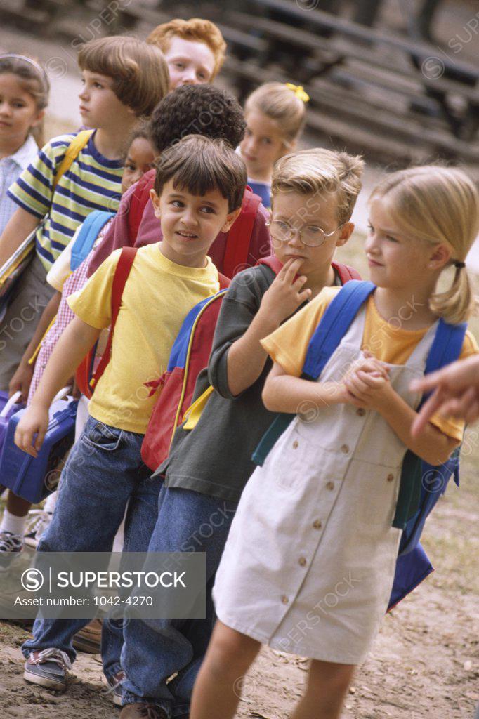 Stock Photo: 1042-4270 Students standing in a row