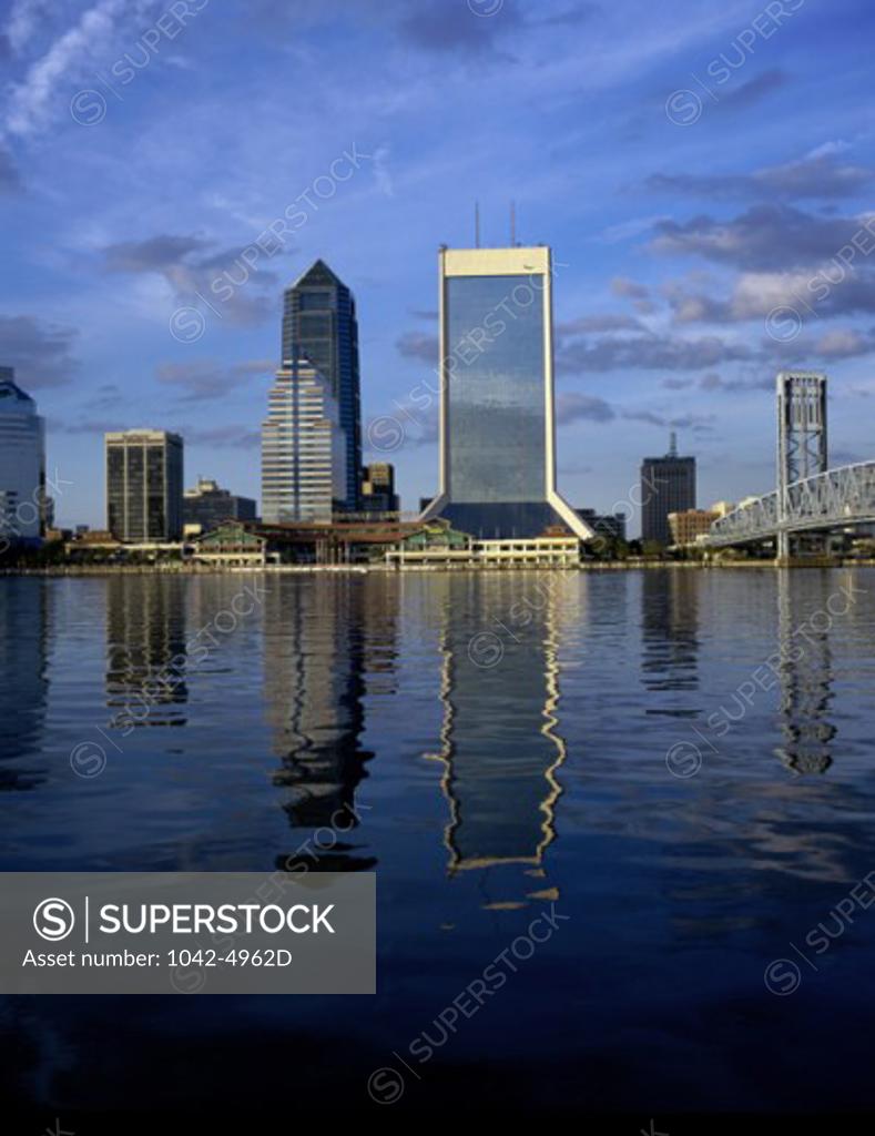 Stock Photo: 1042-4962D City skyline from across the St. Johns River, Jacksonville, Florida, USA