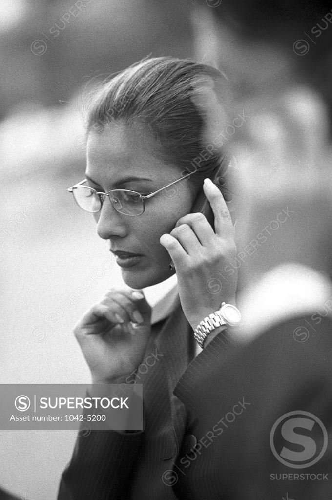 Stock Photo: 1042-5200 Businesswoman talking on a mobile phone