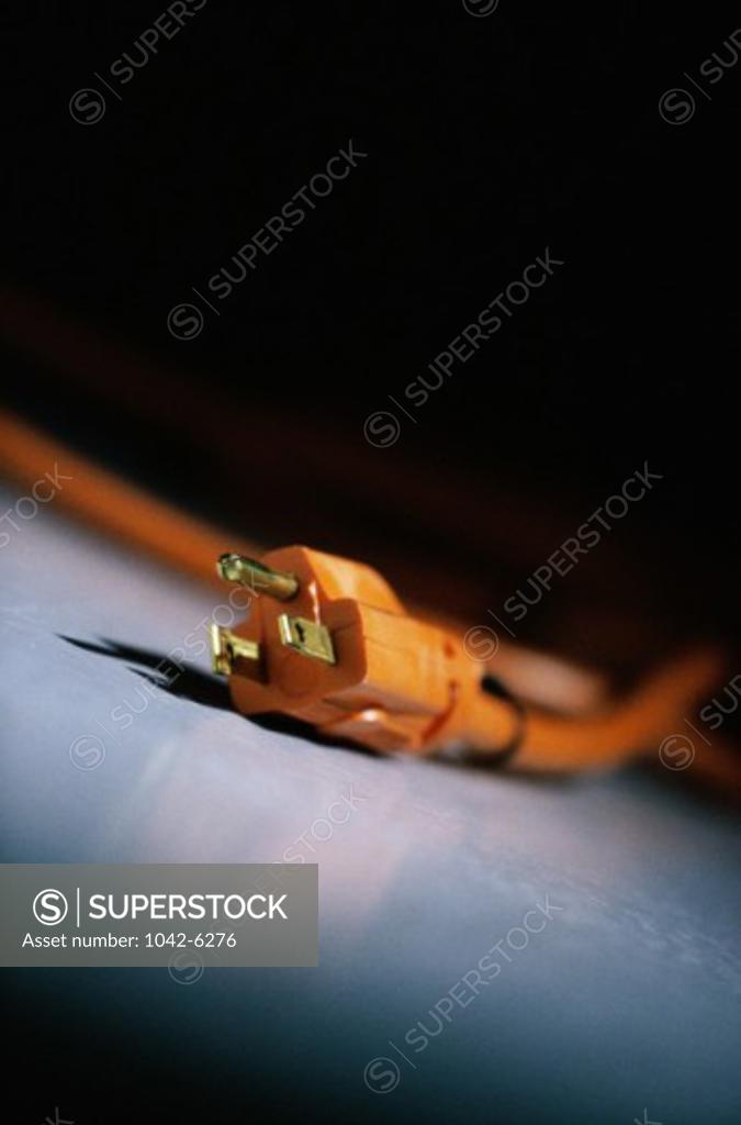 Stock Photo: 1042-6276 Close-up of a three pin plug