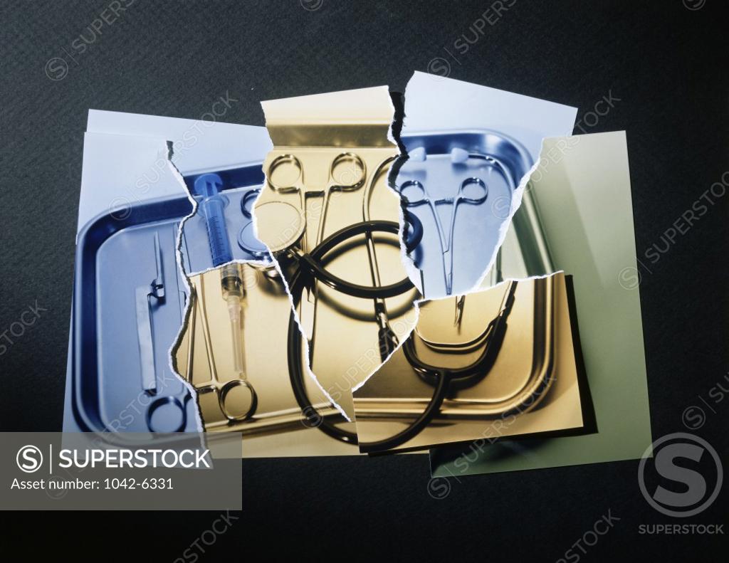 Stock Photo: 1042-6331 Medical instruments on a tray