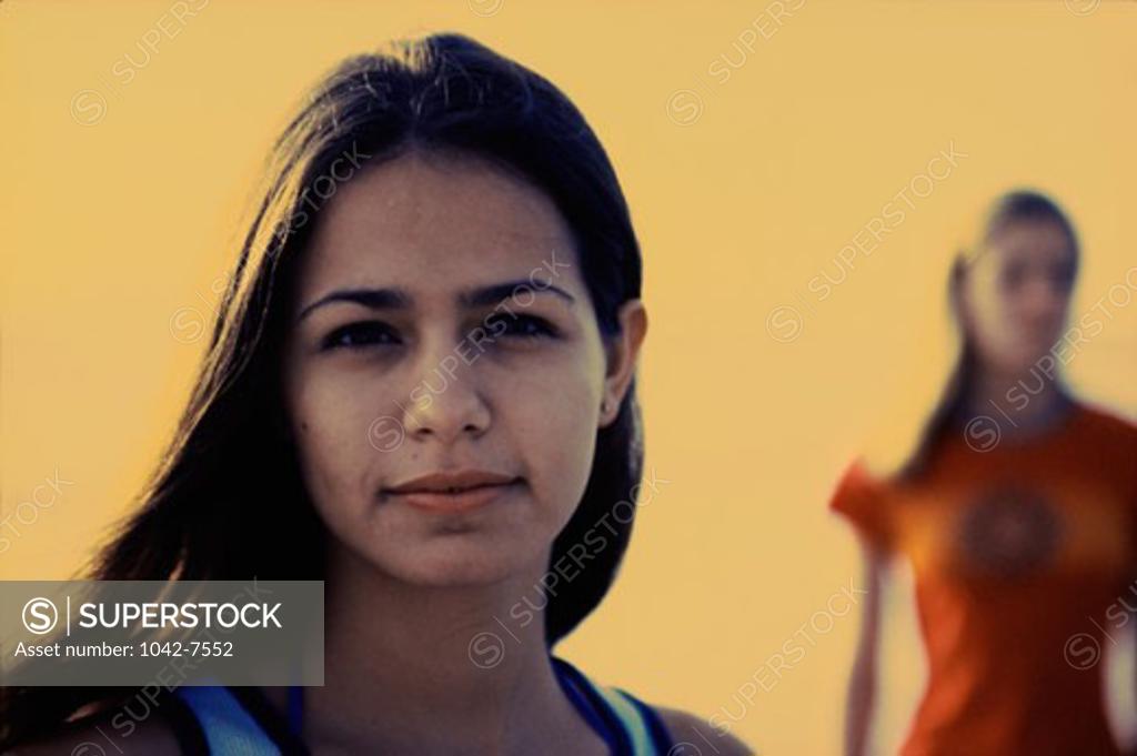 Stock Photo: 1042-7552 Close-up of a teenage girl looking at camera