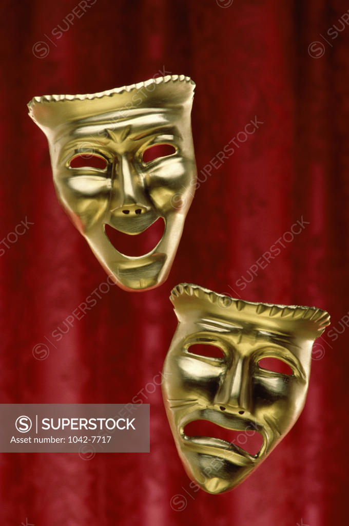 Stock Photo: 1042-7717 Comedy and tragedy theater masks