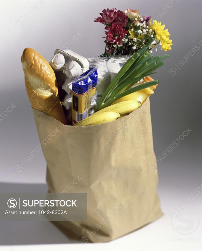 Stock Photo: 1042-8302A Bag of groceries