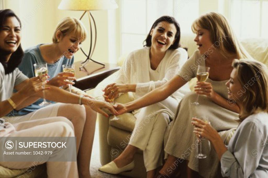 Stock Photo: 1042-979 Group of young women sitting together