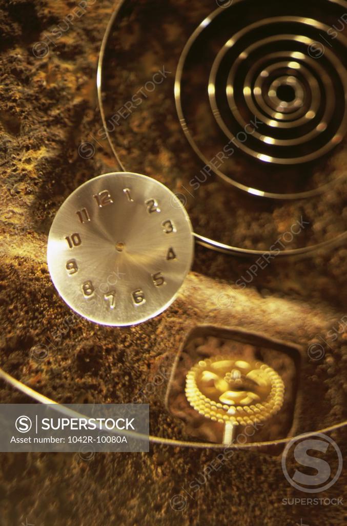 Stock Photo: 1042R-10080A Mechanism of a clock
