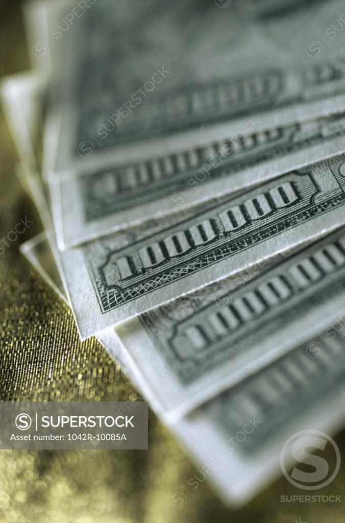 Stock Photo: 1042R-10085A Close-up of paper money