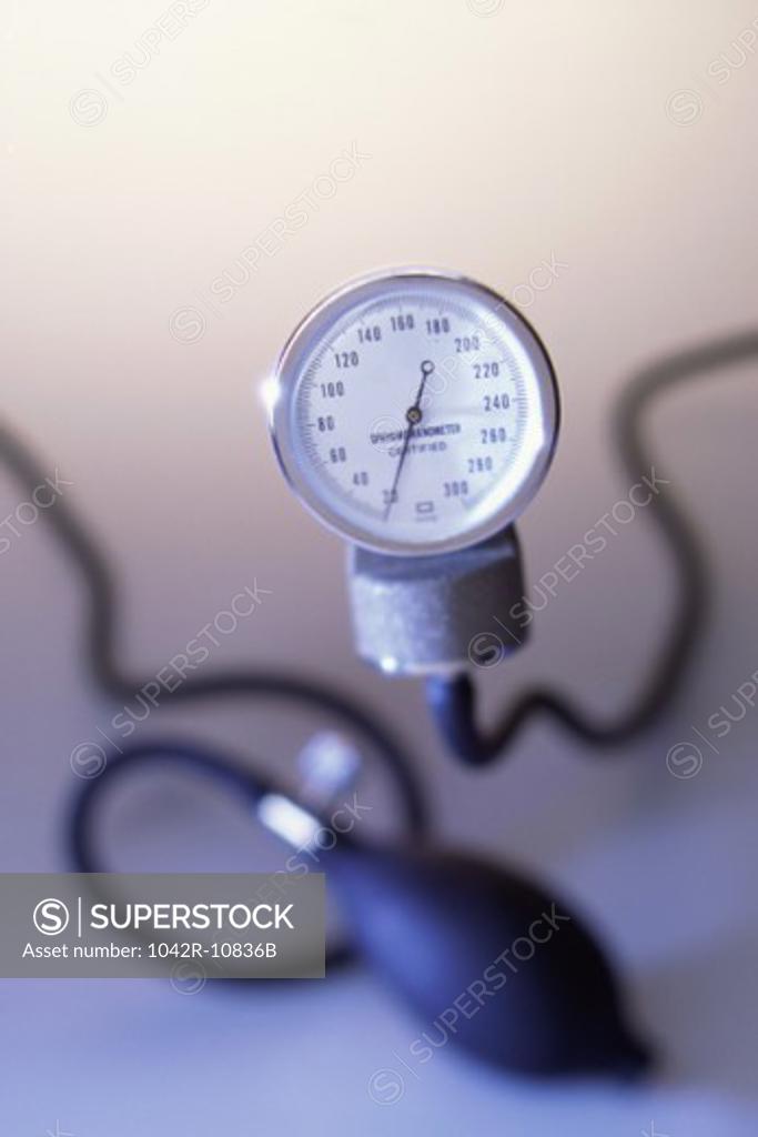 Stock Photo: 1042R-10836B Close-up of a blood pressure gauge