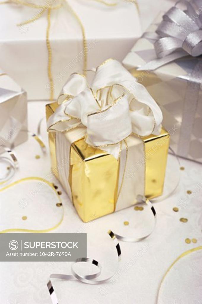 Stock Photo: 1042R-7690A Close-up of a wrapped gift