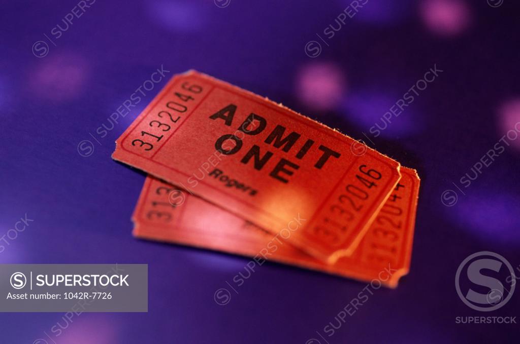 Stock Photo: 1042R-7726 Close-up of ticket stubs