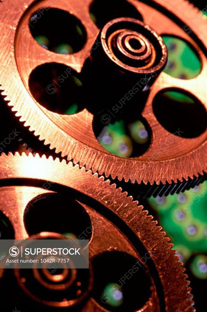 Stock Photo: 1042R-7757 Close-up of gears