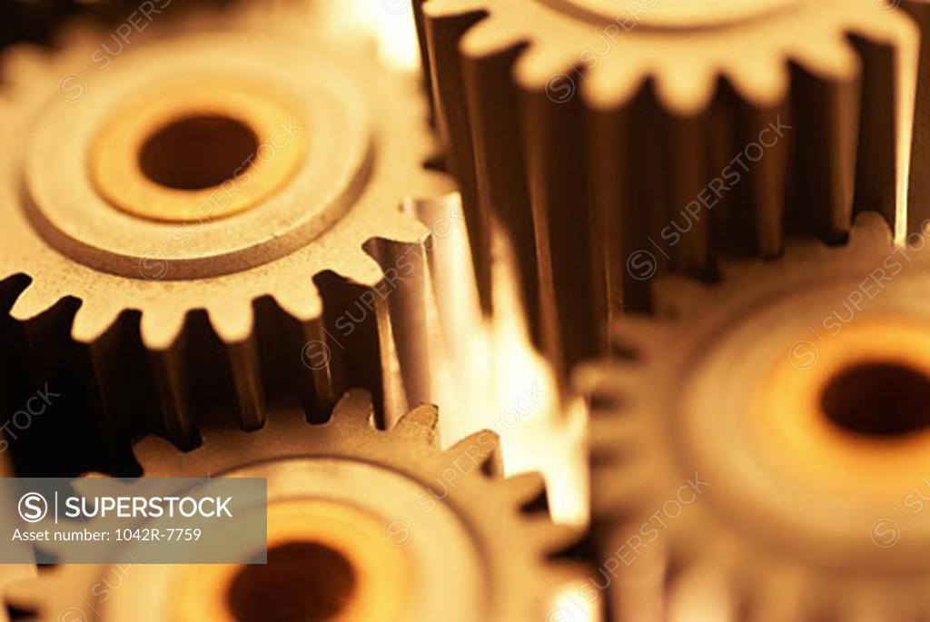 Stock Photo: 1042R-7759 Close-up of gears