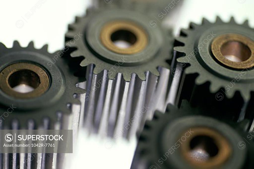 Stock Photo: 1042R-7761 Close-up of gears