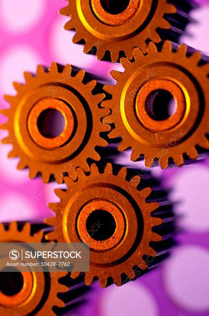 Stock Photo: 1042R-7762 Close-up of gears