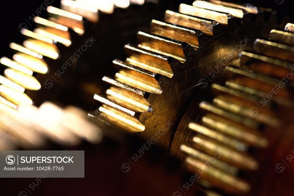 Stock Photo: 1042R-7765 Close-up of the cogs of a gear