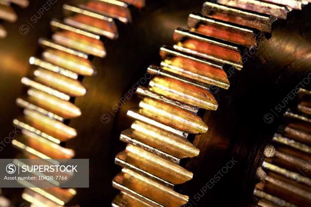 Stock Photo: 1042R-7766 Close-up of the cogs of a gear