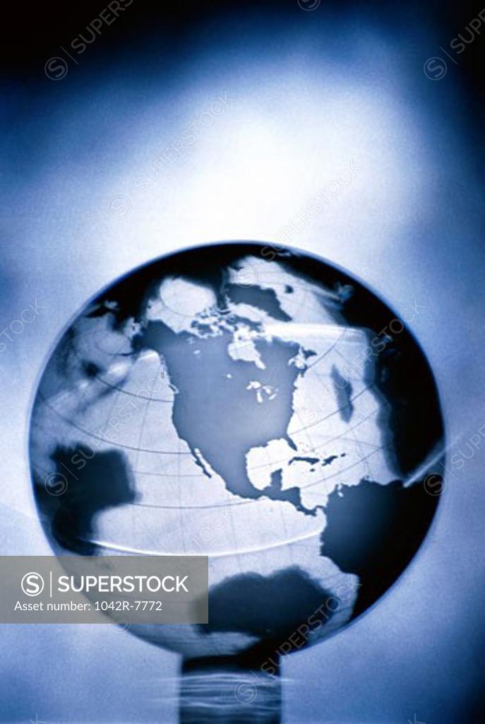 Stock Photo: 1042R-7772 Close-up of a globe