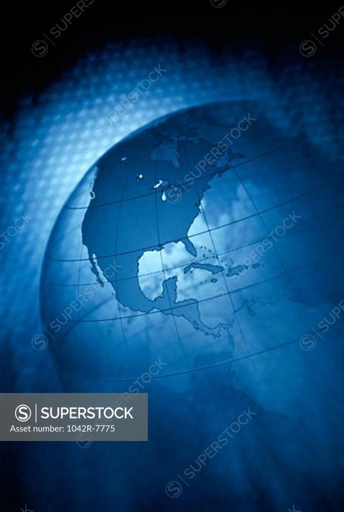 Stock Photo: 1042R-7775 Close-up of a globe