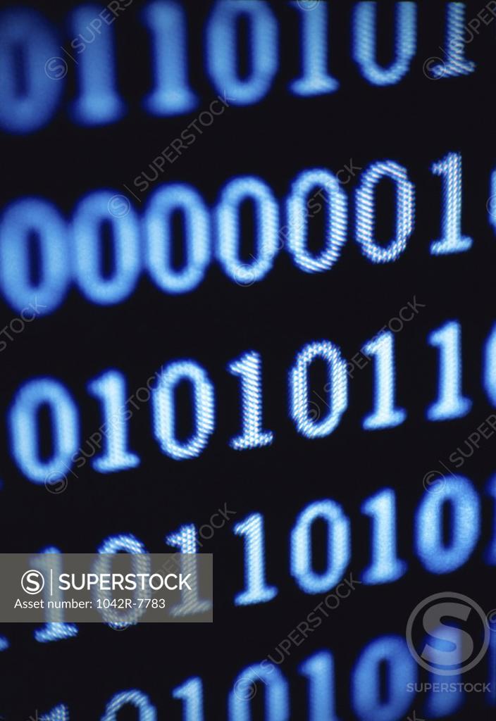 Stock Photo: 1042R-7783 Close-up of binary code