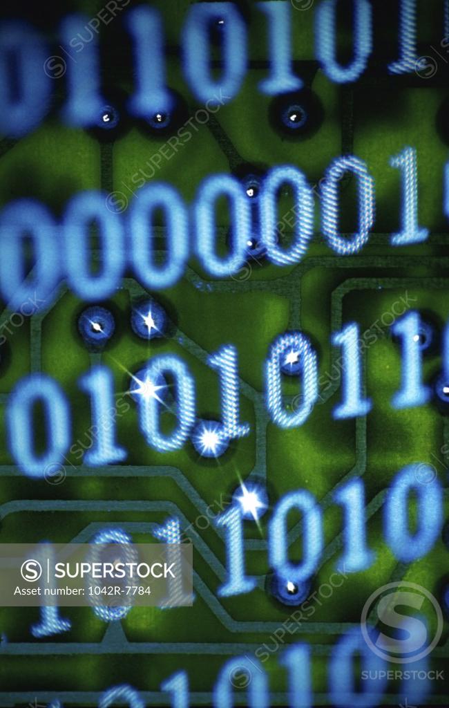 Stock Photo: 1042R-7784 Close-up of binary code