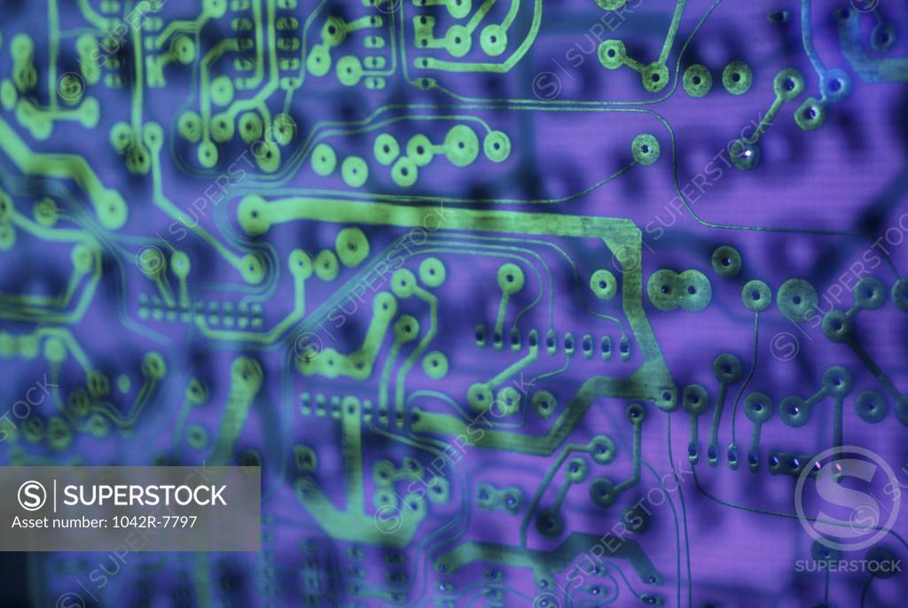 Stock Photo: 1042R-7797 Binary code superimposed on a circuit board