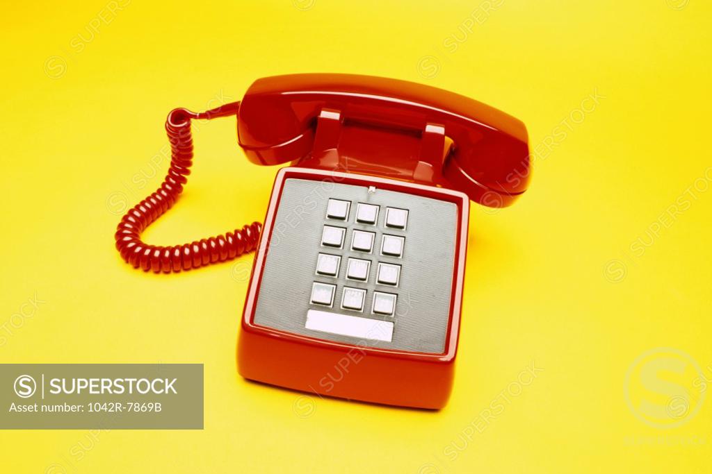 Stock Photo: 1042R-7869B Close-up of a push button telephone