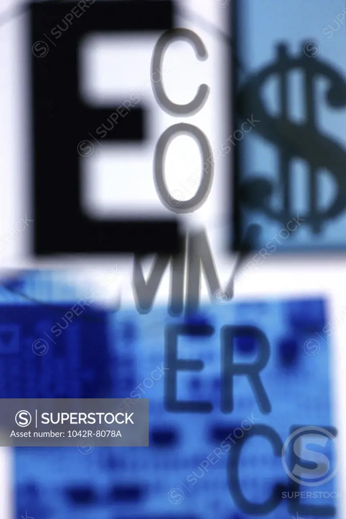 Superimposed dollar sign and ecommerce