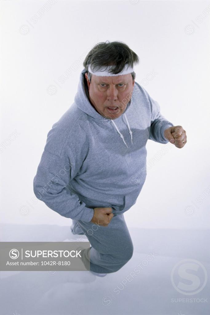 Stock Photo: 1042R-8180 Portrait of a man exercising