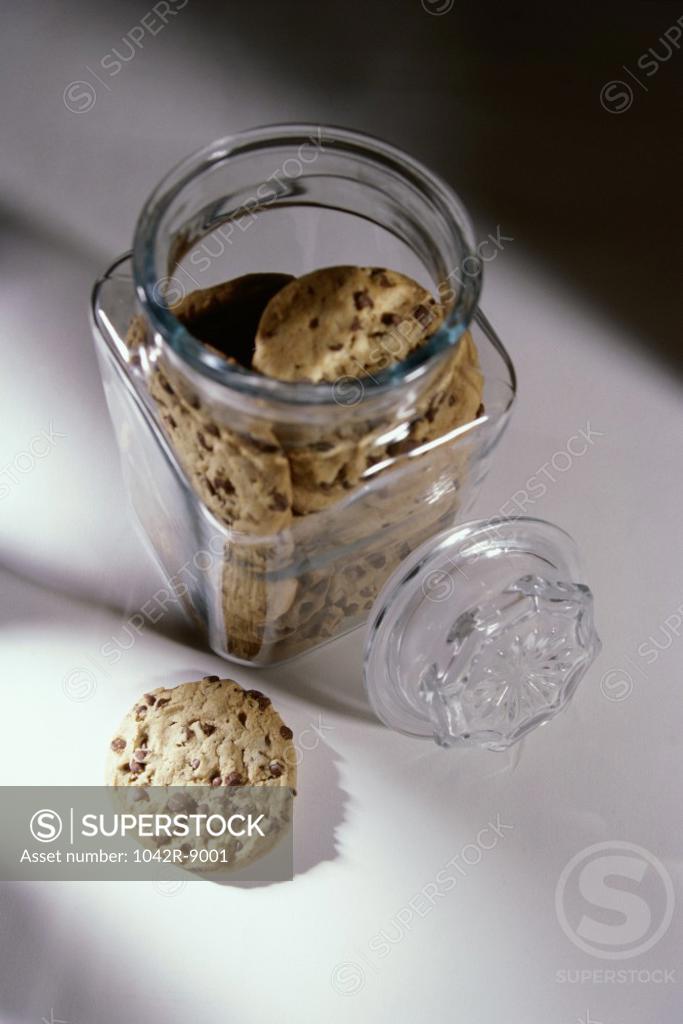 Stock Photo: 1042R-9001 High angle view of cookies in a jar