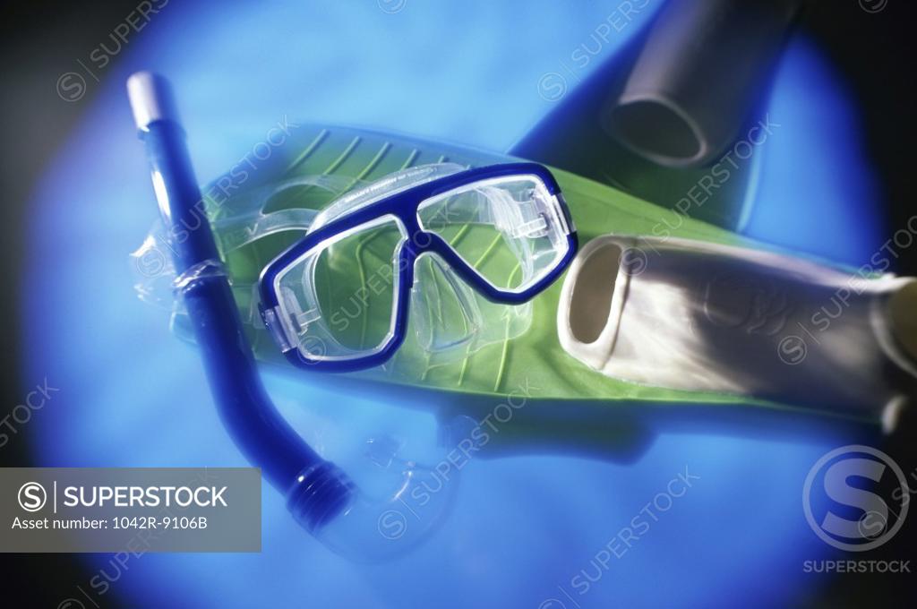 Stock Photo: 1042R-9106B Close-up of snorkeling equipment