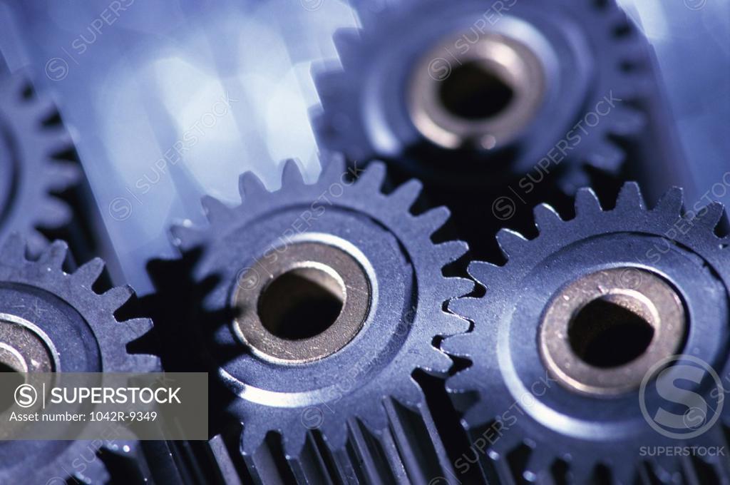 Stock Photo: 1042R-9349 Close-up of gears
