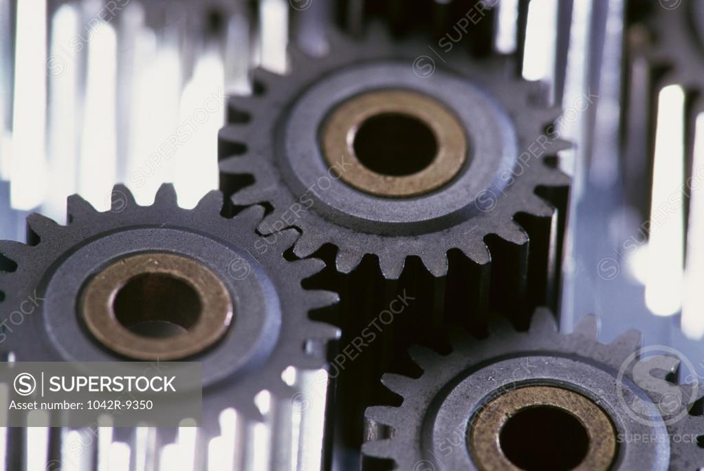 Stock Photo: 1042R-9350 Close-up of gears